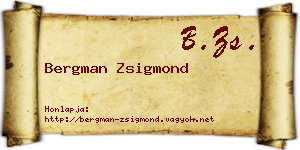Bergman Zsigmond névjegykártya